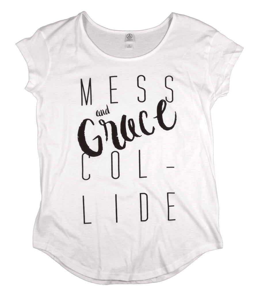 MESS AND GRACE WOMEN'S SWOOP NECK TEE