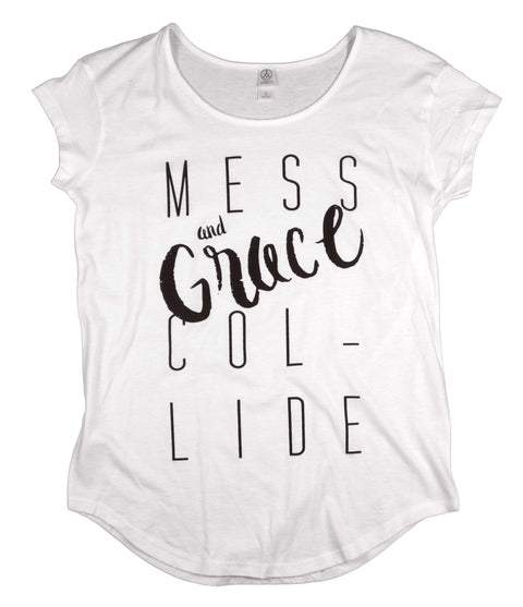 MESS AND GRACE WOMEN'S SWOOP NECK TEE