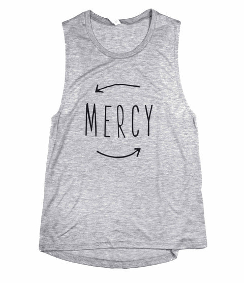 MERCY GREY FLOWY MUSCLE TANK