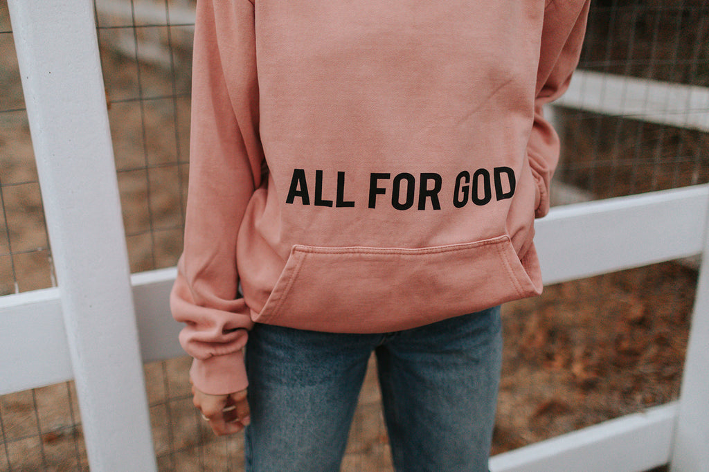 ALL FOR GOD SALMON URBAN HOODIE
