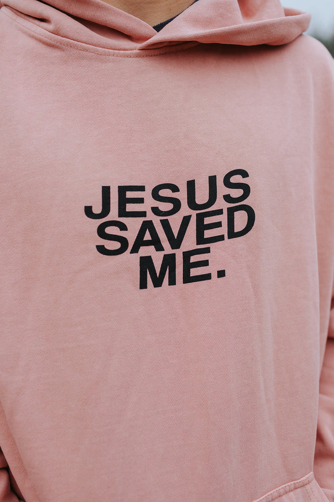 JESUS SAVED ME SALMON URBAN HOODIE