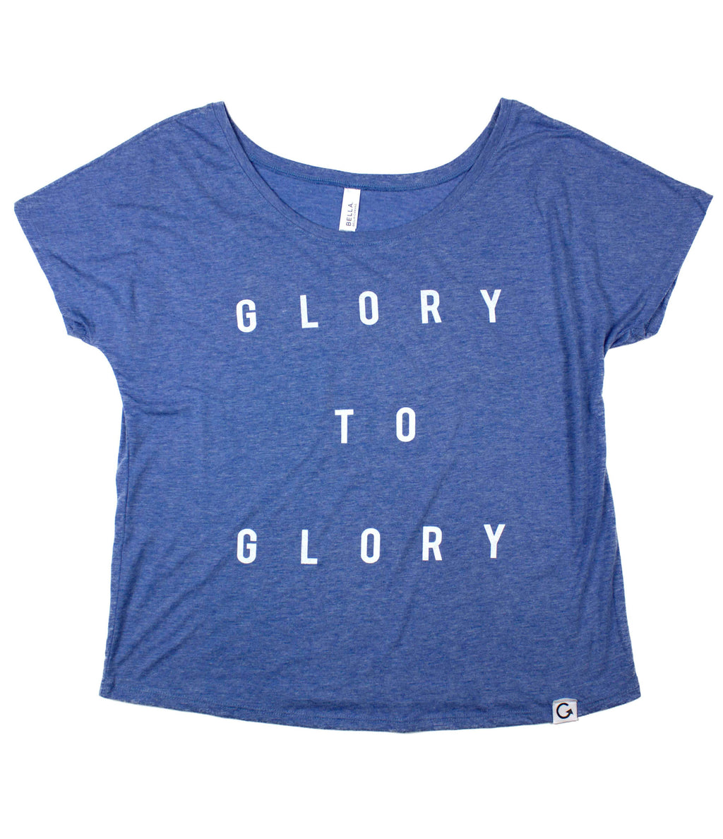 GLORY TO GLORY BLUE WOMEN'S FLOWY TEE