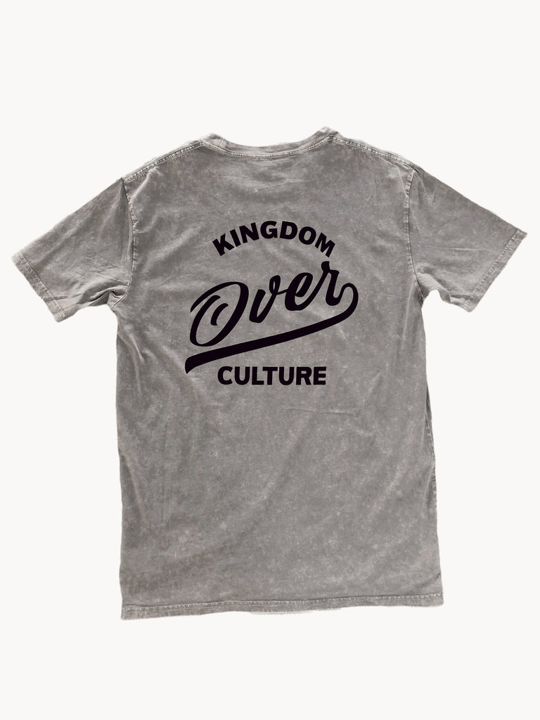 KINGDOM OVER CULTURE MINERAL GREY WASH SLEEVE T-SHIRT