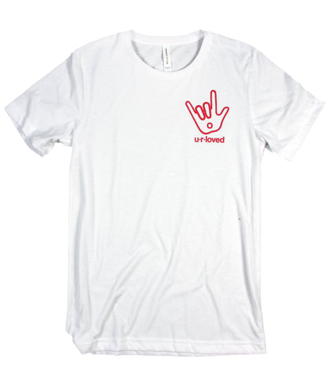 U.R. LOVED SIGN LANGUAGE WHITE T-SHIRT