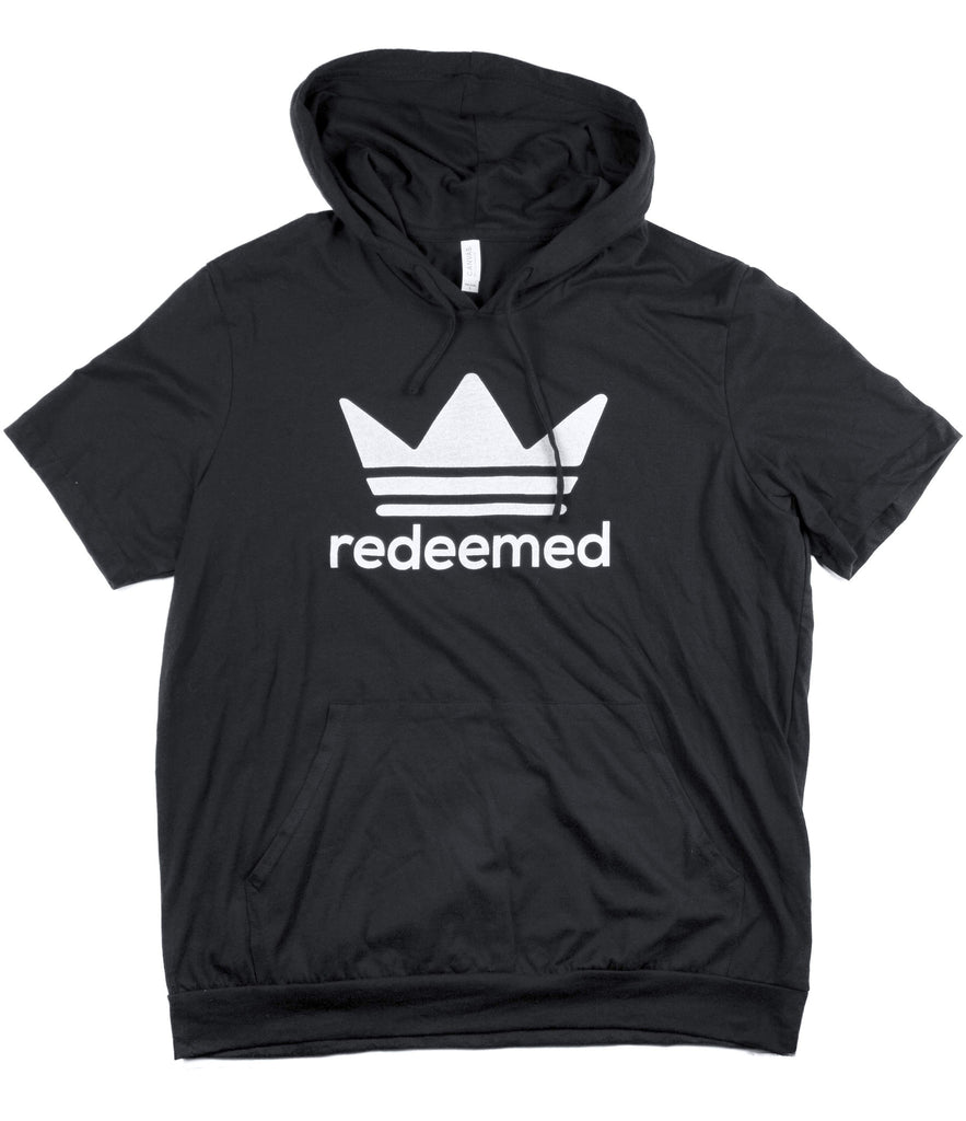REDEEMED BLACK JERSEY SHORT SLEEVE HOODIE