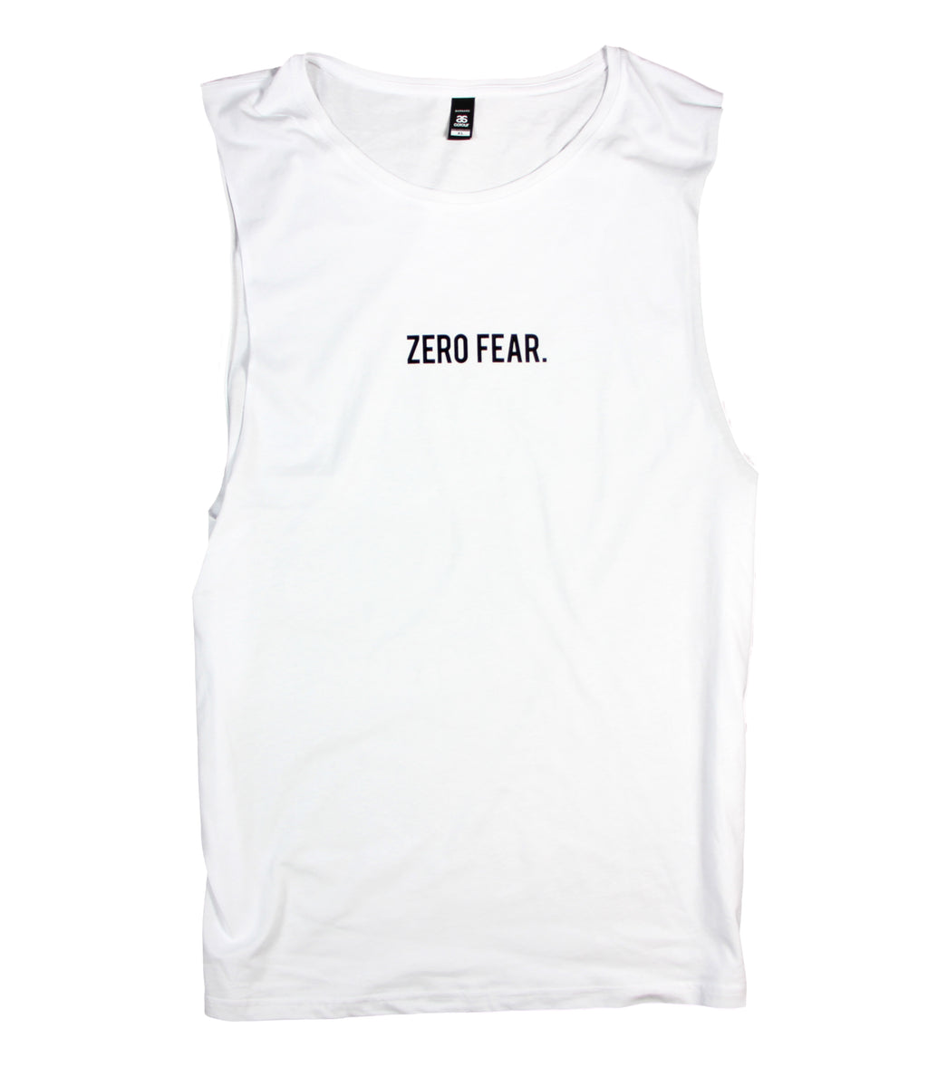 ZERO FEAR WHITE MUSCLE TANK