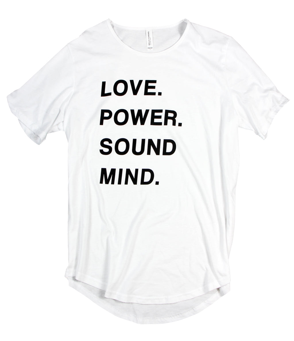 LOVE POWER SOUND MIND WHITE TEE