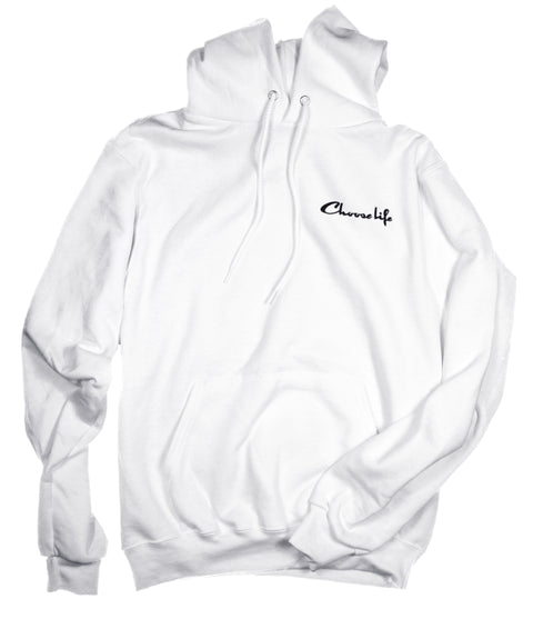 CHOOSE LIFE WHITE HOODIE