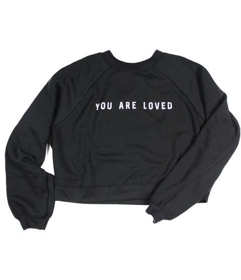YOU ARE LOVED BLACK WOMEN'S RAGLAN PULLOVER FLEECE