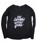 SHE LAUGHS BLACK WOMEN'S FLOWY LONGSLEEVE
