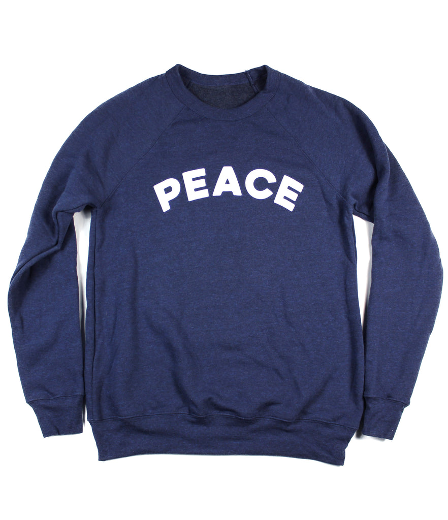 PEACE NAVY CREWNECK SWEATSHIRT