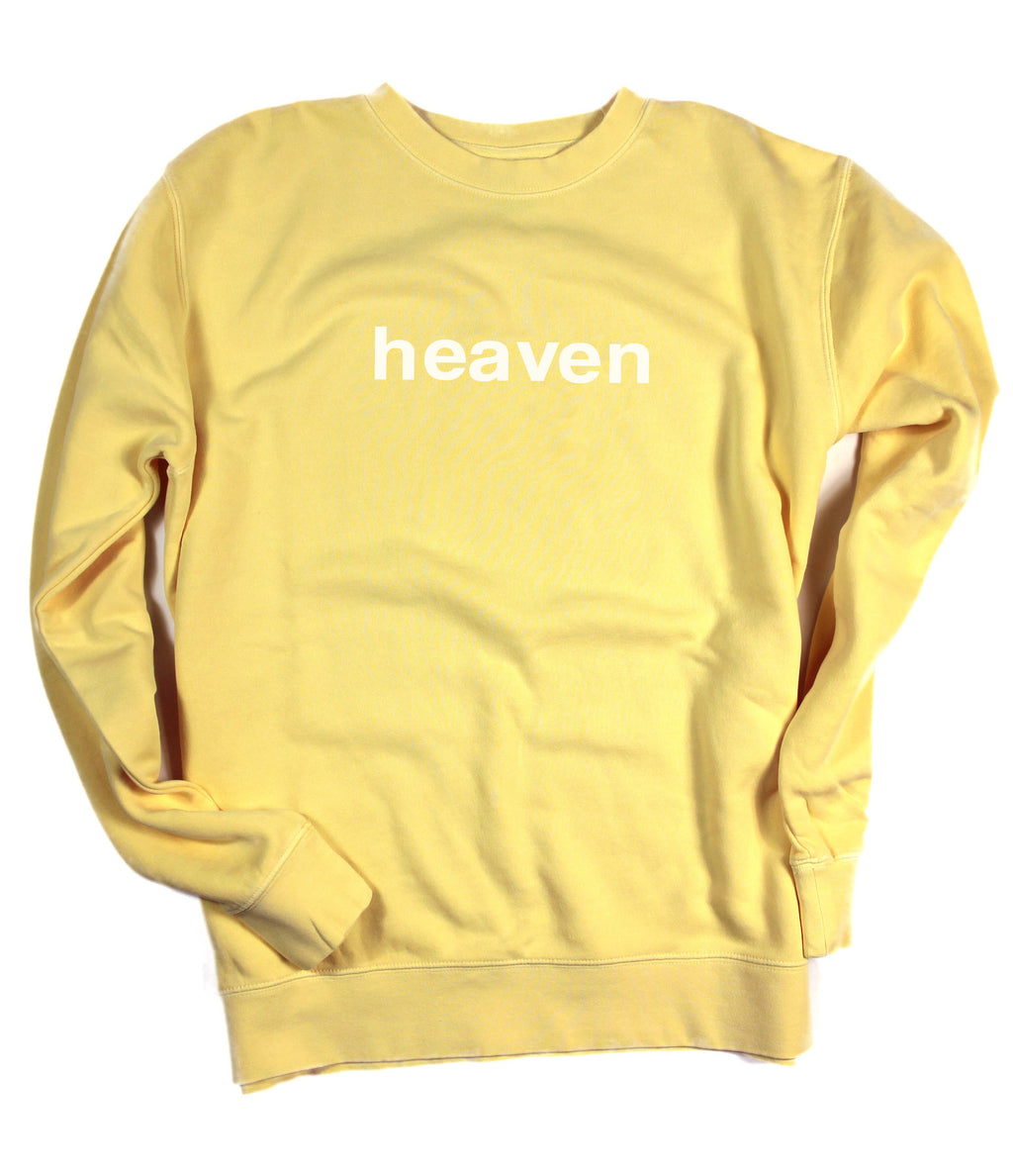 HEAVEN IT'S REAL YELLOW CREWNECK SWEATSHIRT