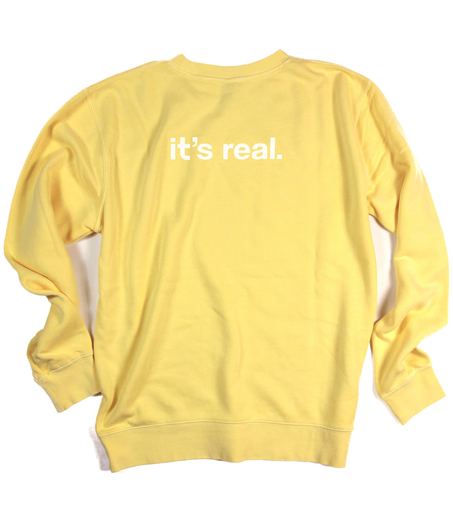 HEAVEN IT'S REAL YELLOW CREWNECK SWEATSHIRT