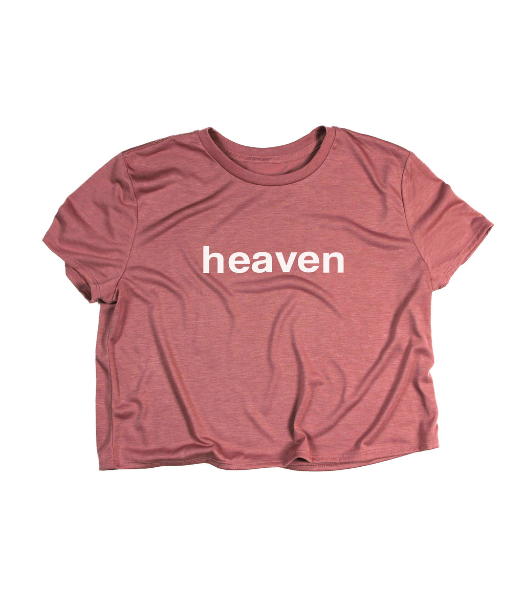 HEAVEN IT'S REAL MAUVE WOMEN'S FLOWY CROPPED TEE