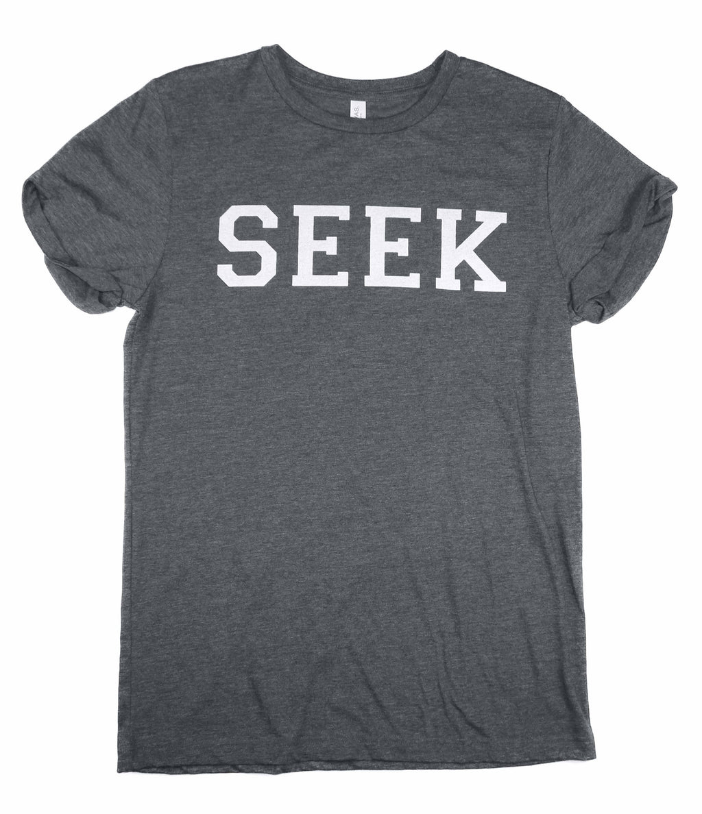 SEEK GREY ROLLED SLEEVE T-SHIRT