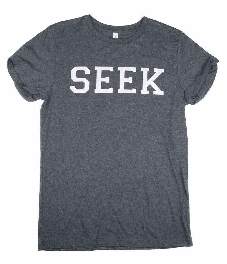 SEEK GREY ROLLED SLEEVE T-SHIRT