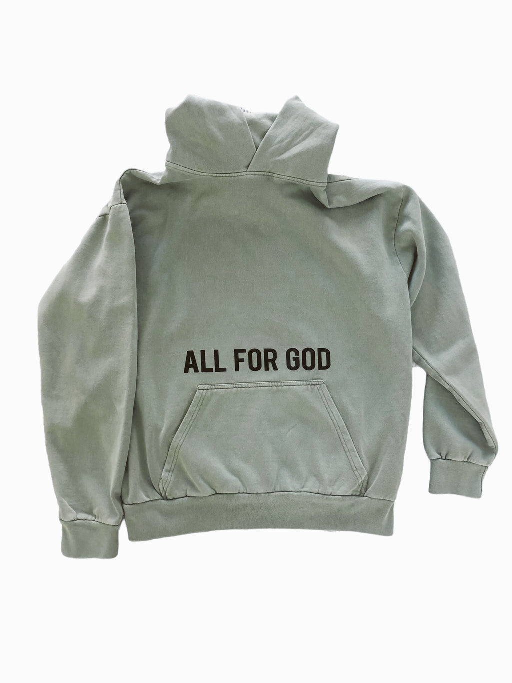 ALL FOR GOD OIL GREEN URBAN HOODIE