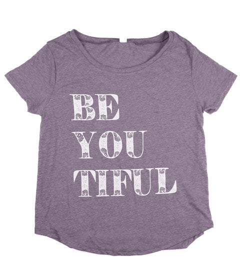 BEYOUTIFUL LILAC WOMEN'S SCOOP NECK T-SHIRT