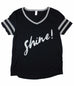SHINE BLACK WOMEN'S VARSITY LOOSE FIT T-SHIRT