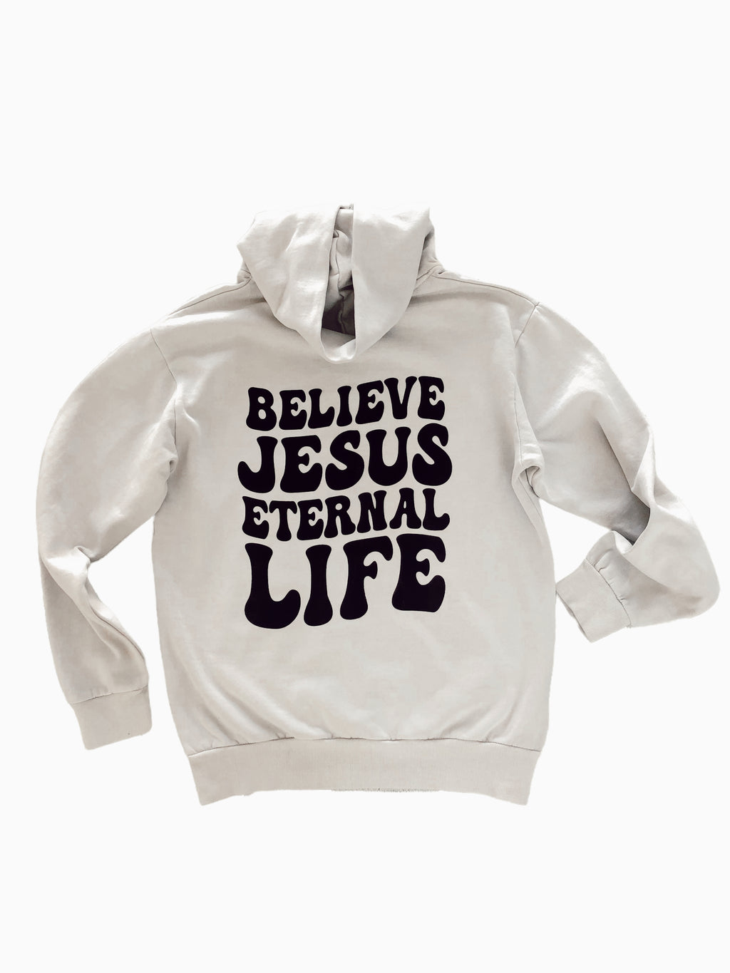 BELIEVE JESUS ETERNAL LIFE VINTAGE CONCRETE URBAN HOODIE