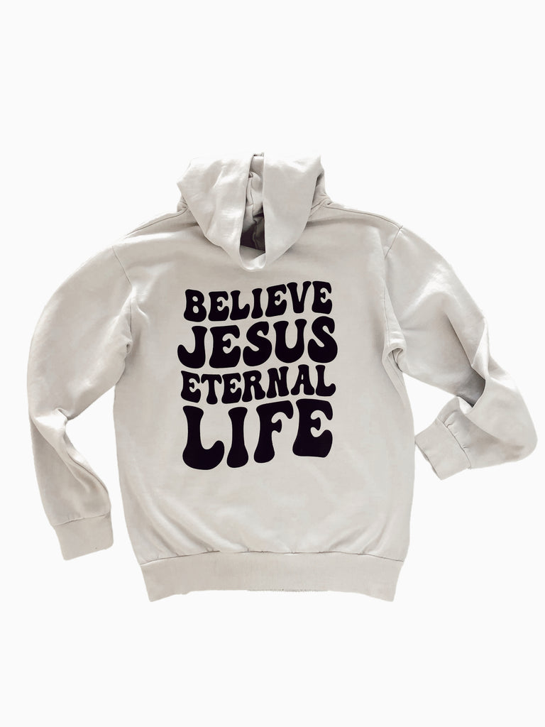 BELIEVE JESUS ETERNAL LIFE VINTAGE CONCRETE URBAN HOODIE – Glorify