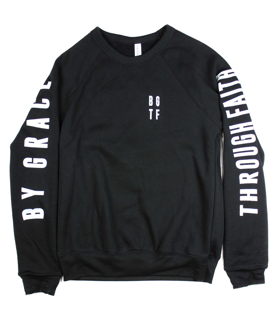 BY GRACE THROUGH FAITH BLACK CREWNECK SWEATSHIRT