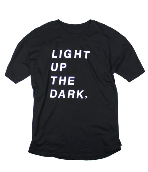 LIGHT UP THE DARK CURVED HEM T-SHIRT