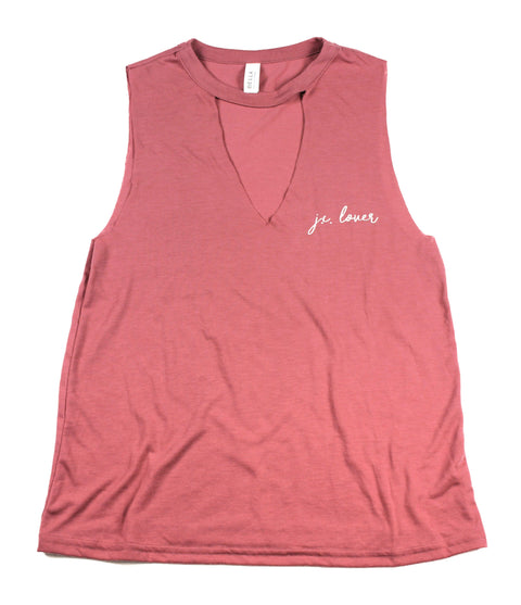 J.C. LOVER MAUVE WOMEN'S FLOWY CUT-NECK TANK