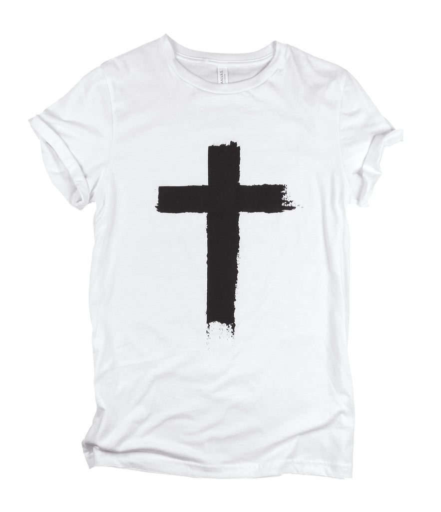 CROSS WHITE ROLLED SLEEVE T-SHIRT
