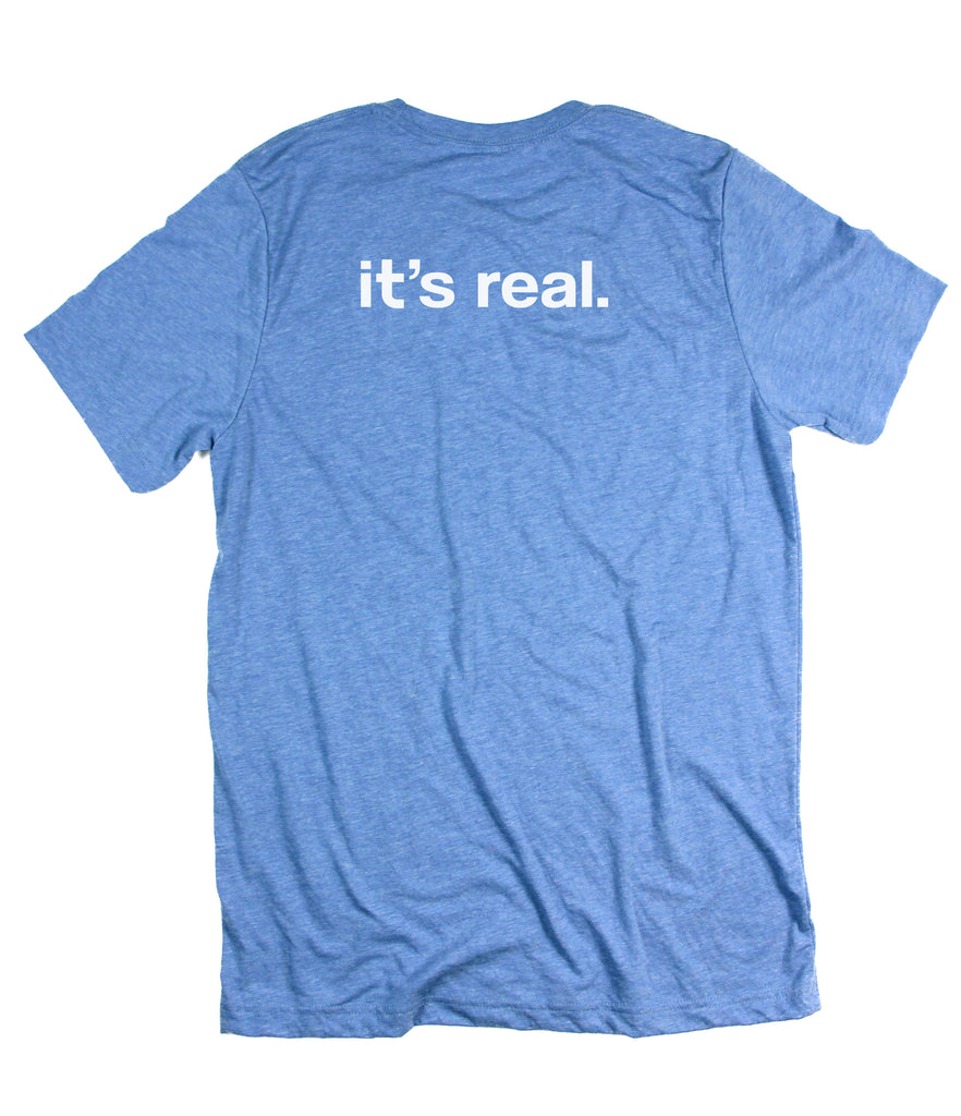 HEAVEN IT'S REAL BLUE T-SHIRT