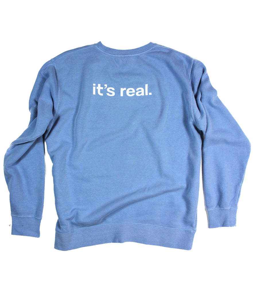 HEAVEN IT'S REAL LIGHT BLUE CREWNECK SWEATSHIRT