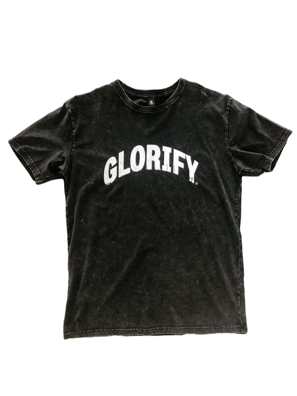 GLORIFY BLACK MINERAL WASH SLEEVE T-SHIRT