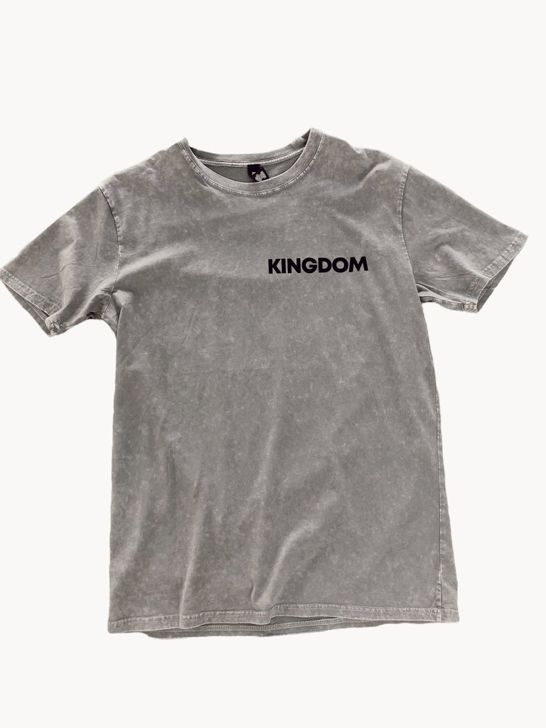 KINGDOM OVER CULTURE MINERAL GREY WASH SLEEVE T-SHIRT
