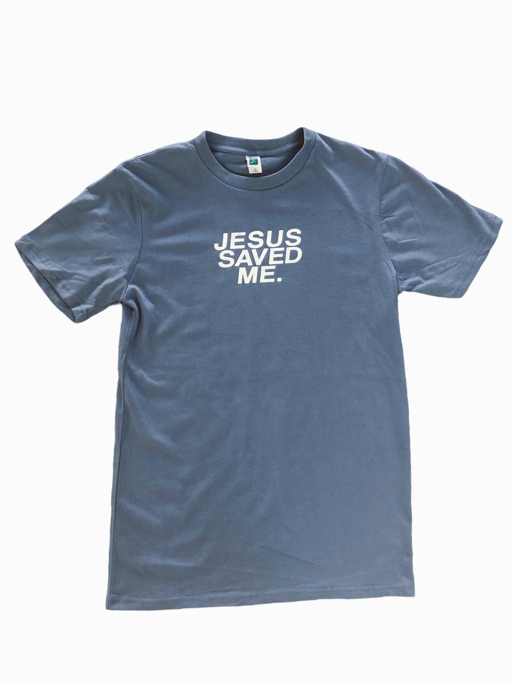 JESUS SAVED ME SLATE BLUE SLEEVE T-SHIRT