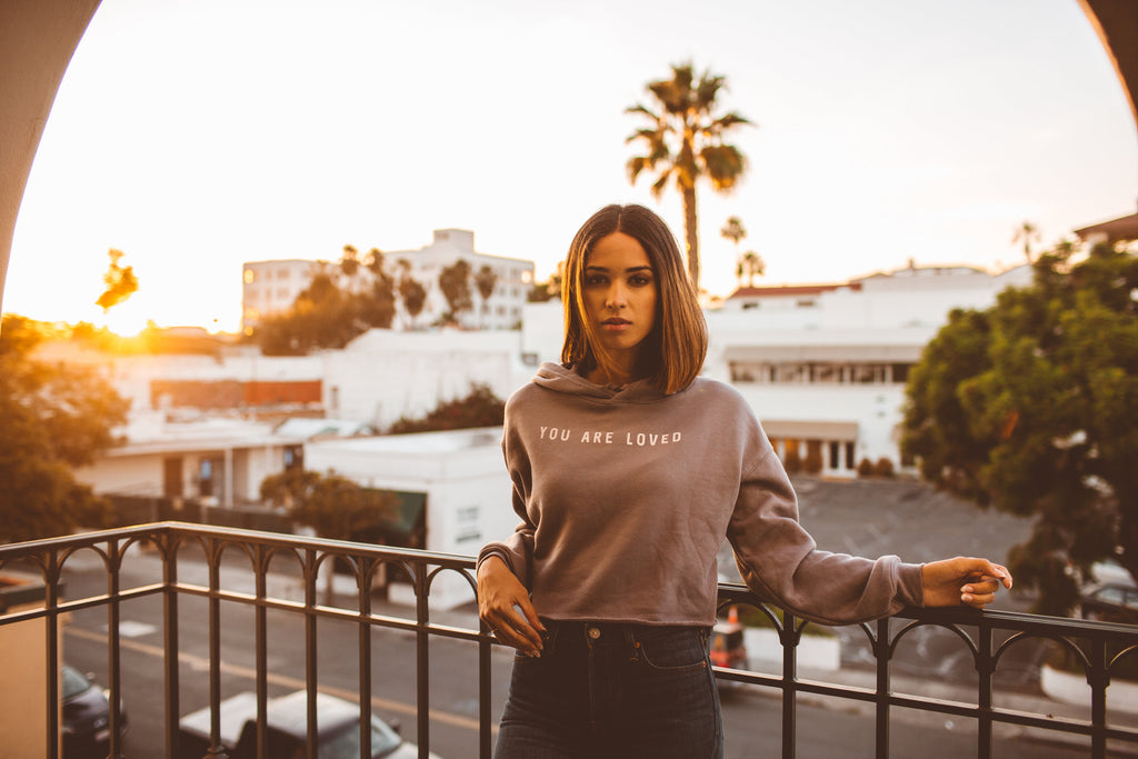 YOU ARE LOVED STORM CROPPED HOODIE