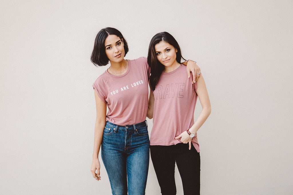 YOU ARE LOVED MAUVE WOMEN'S ROLLED CUFF MUSCLE T-SHIRT