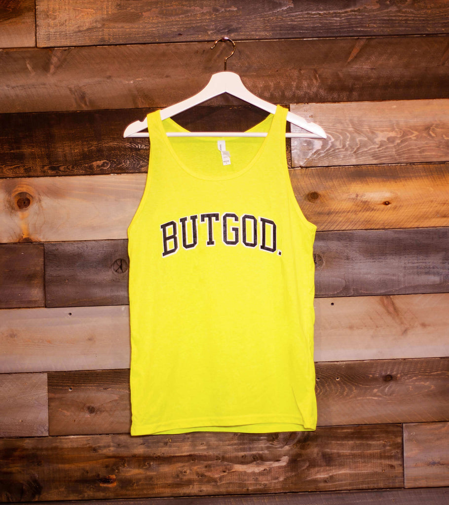 BUT GOD NEON YELLOW UNISEX TANK