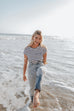 CHOOSE LOVE NAVY/WHITE STRIPE WOMEN'S TEE