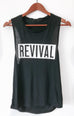 REVIVAL BLACK WOMEN'S FLOWY MUSCLE TANK