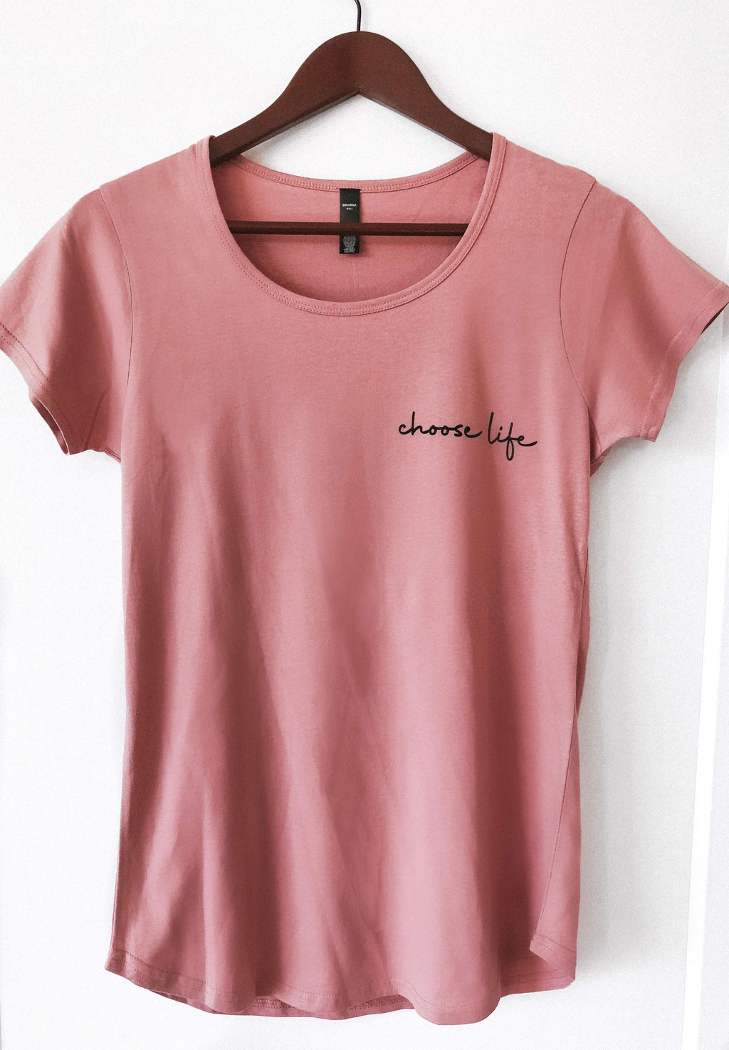 CHOOSE LIFE MAUVE WOMEN'S TEE