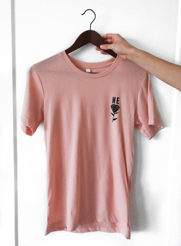 HE ROSE PEACH SLEEVE T-SHIRT