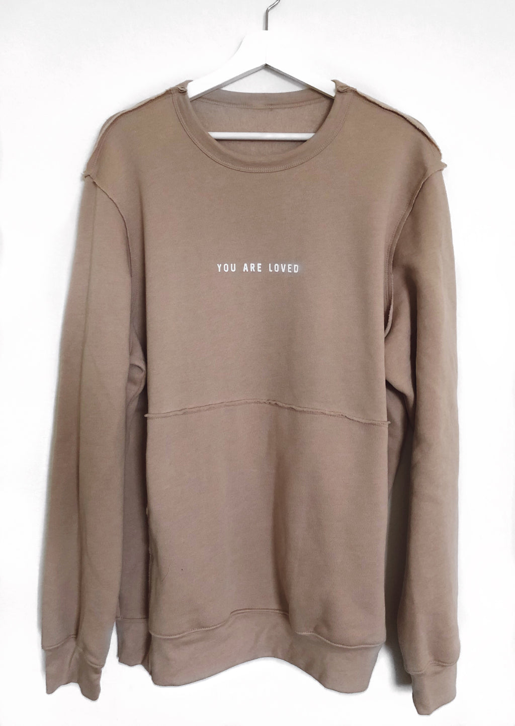 YOU ARE LOVED HEATHER OAT CREW PULLOVER