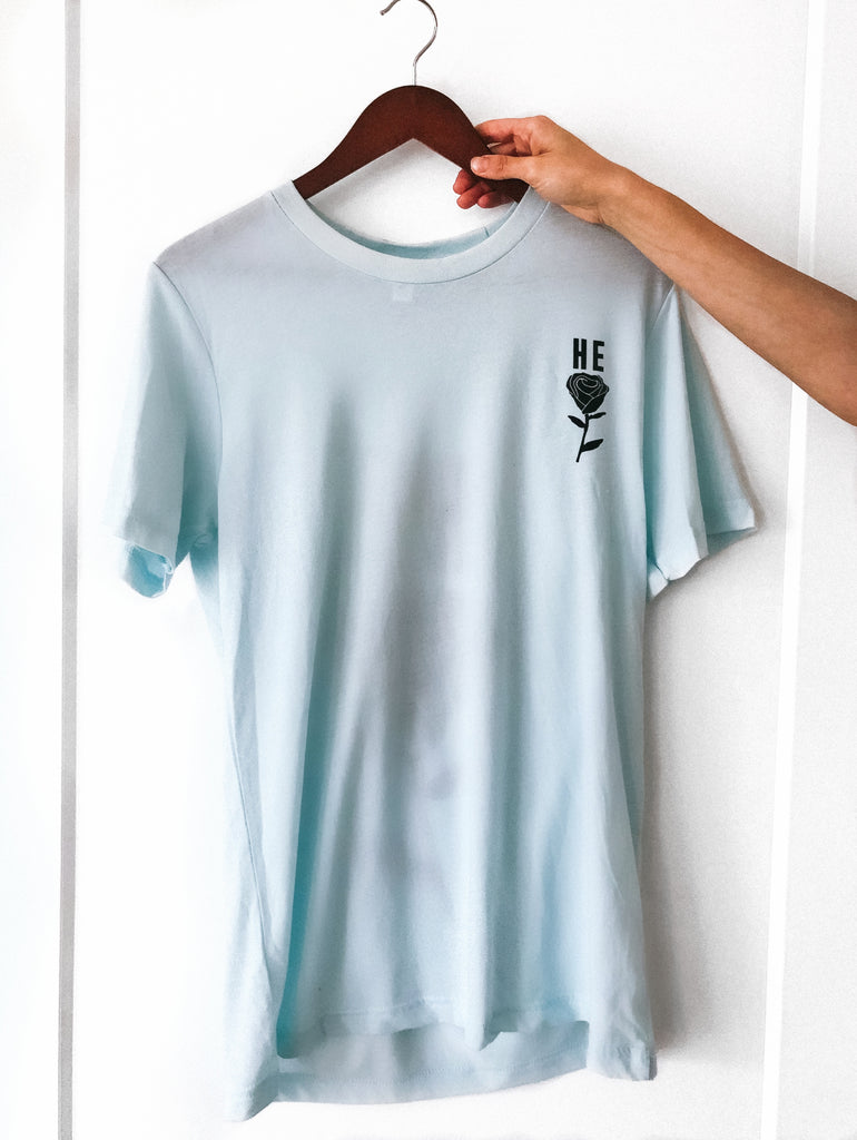 HE ROSE ICE BLUE SLEEVE T-SHIRT