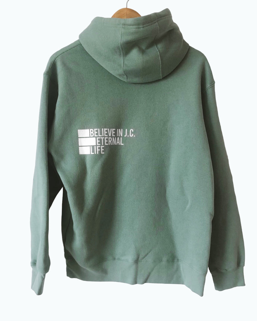 BELIEVE IN J.C. MINT GREEN HOODIE