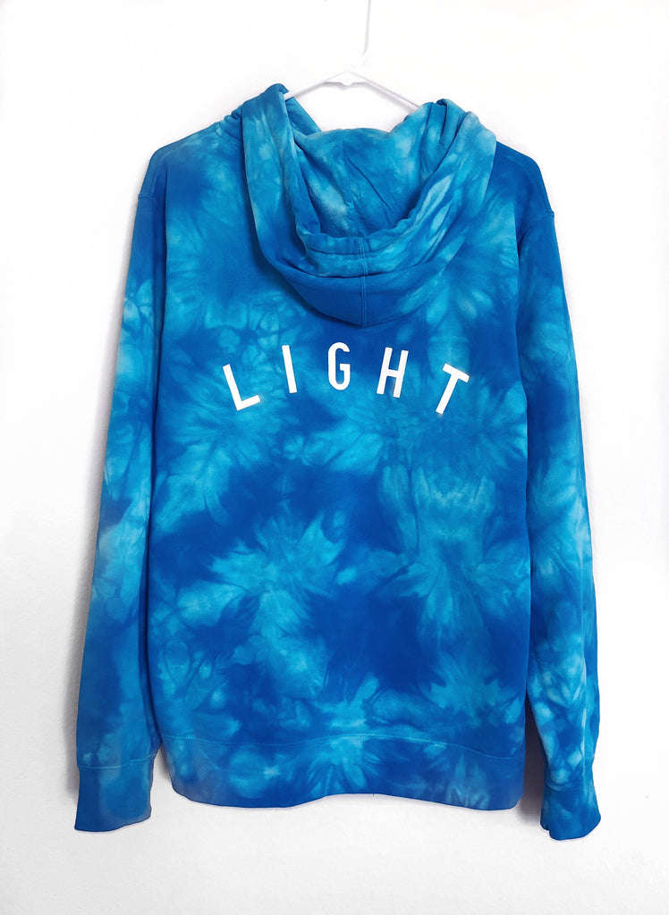 SALT + LIGHT TIE DYE AQUA BLUE HOODIE