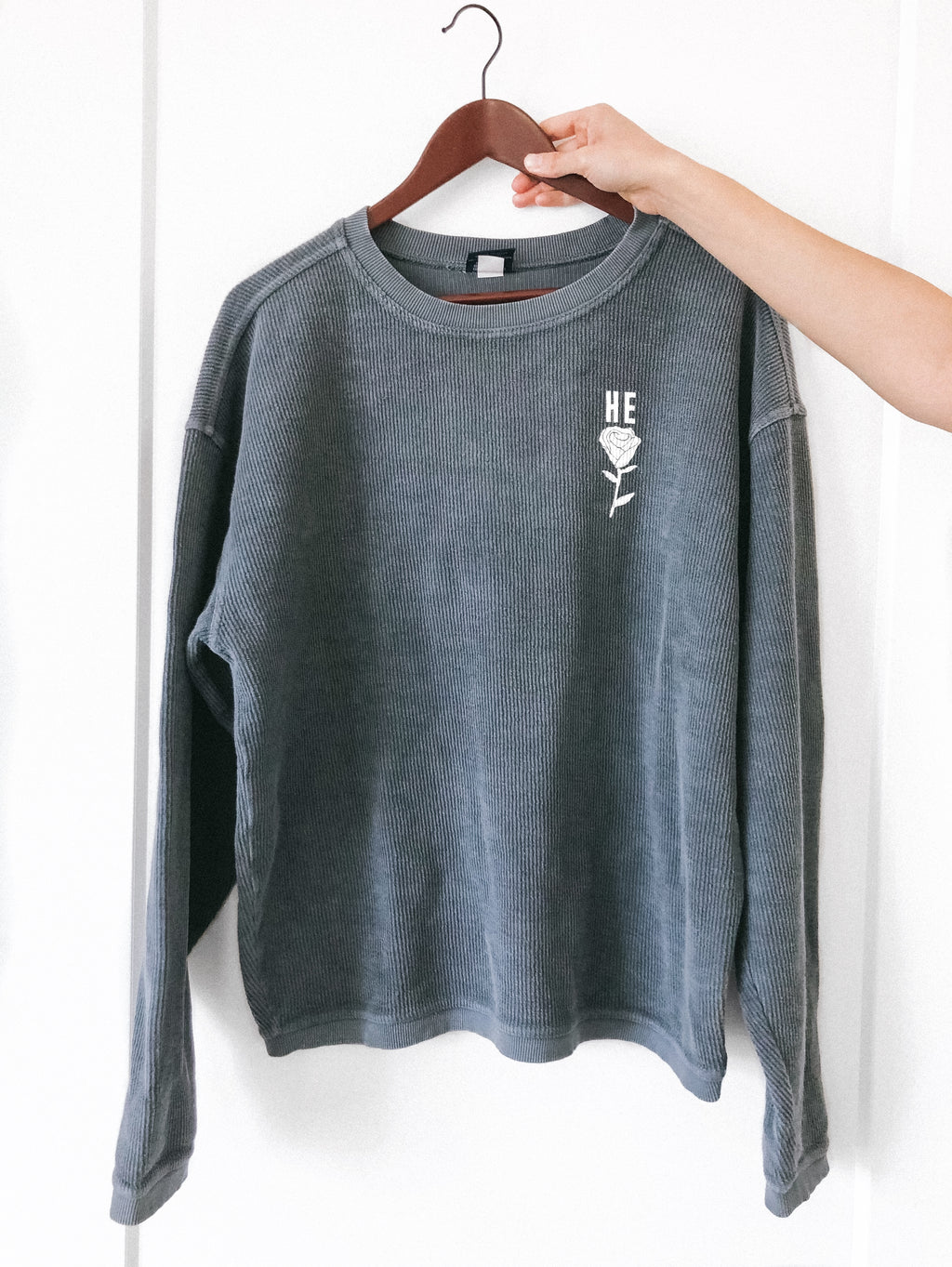 HE ROSE DENIM CORDUROY PULLOVER