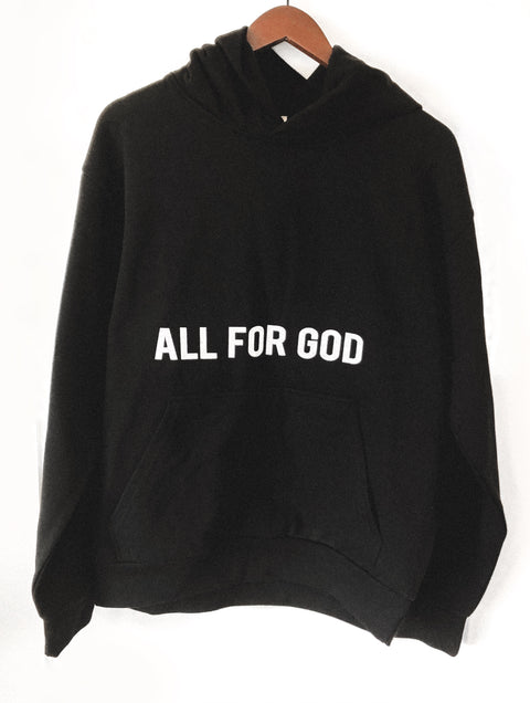 ALL FOR GOD BLACK URBAN HOODIE