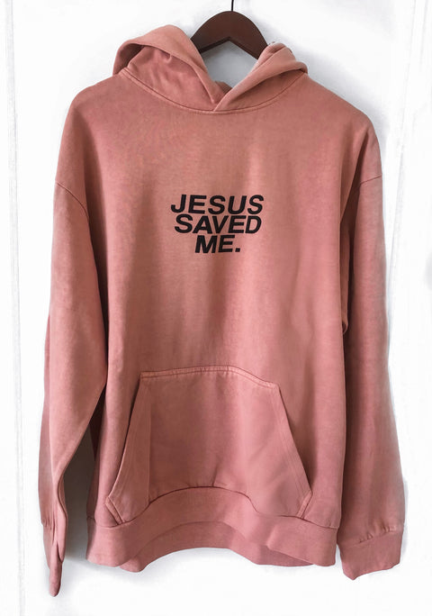 JESUS SAVED ME SALMON URBAN HOODIE