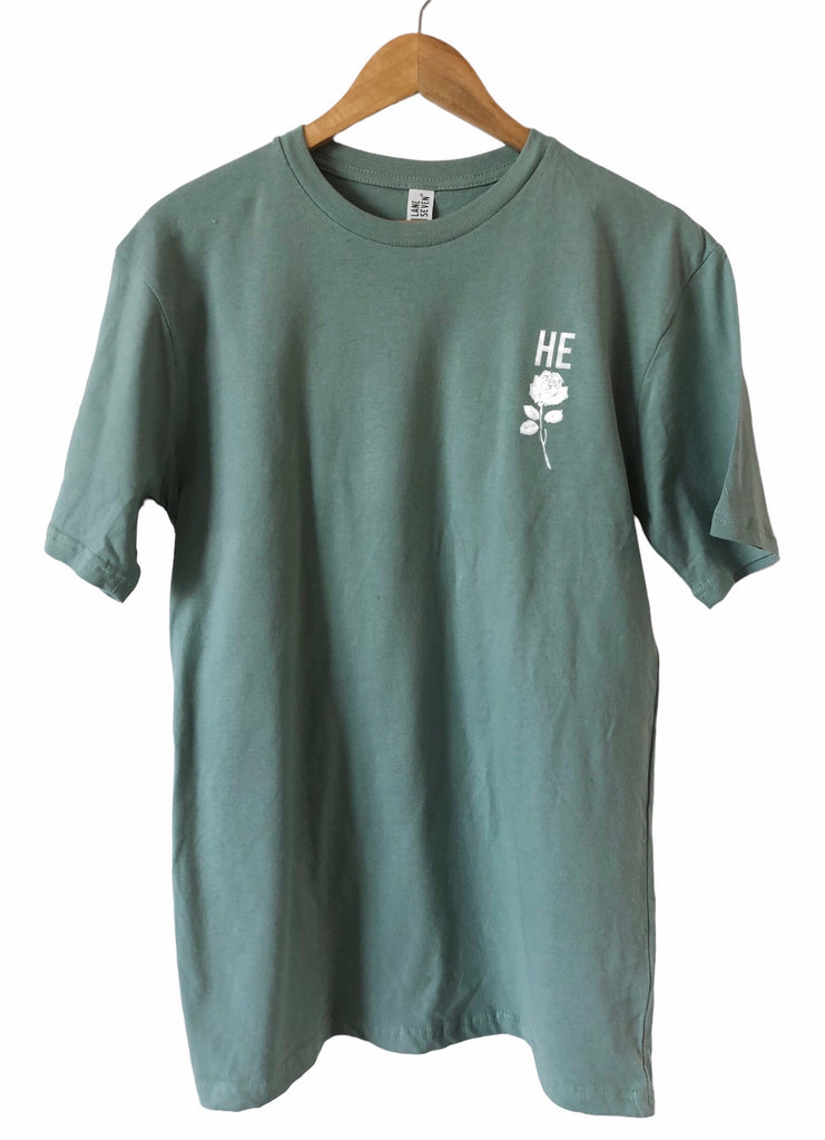 JESUS ROSE SEAFOAM GREEN SLEEVE T-SHIRT