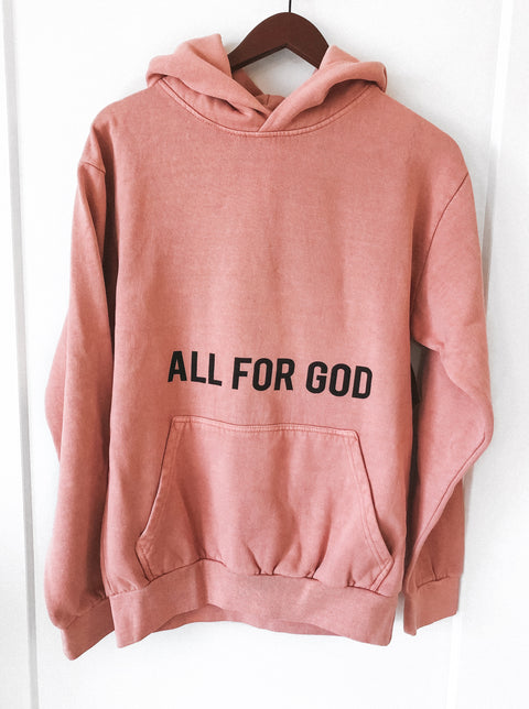 ALL FOR GOD SALMON URBAN HOODIE